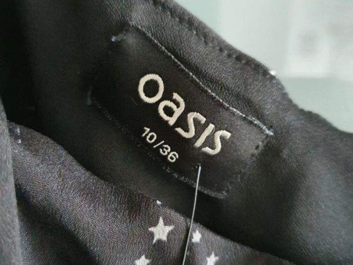 OASIS Rockstar silk n stud one-shoulder Sz 10 - Bnwt Rrp 81 euro