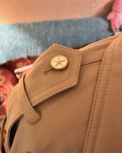 BAPY By A Bathing Ape Beige Trench Coat - Gold Star Buttons - Size S (14) see fit note