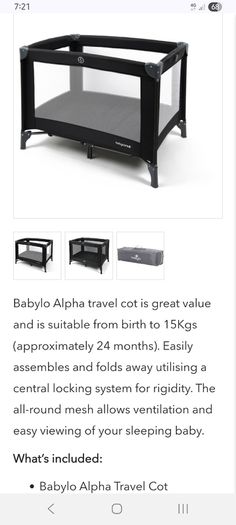 Babylo travel cot