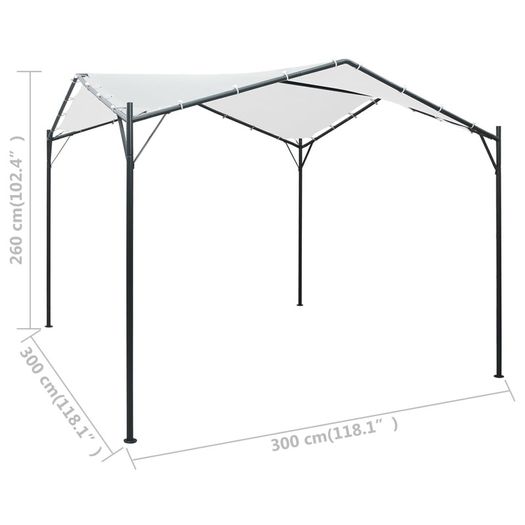 Gazebo 3x3x2.6 m White 180 g/sqm