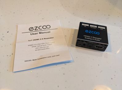 EZCOO 4K 60Hz HDMI 2.0 Audio Extractor & Scaler (Dolby Vision, Atmos, EDID, Optical)