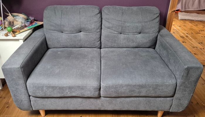Compact grey 2 seater sofa