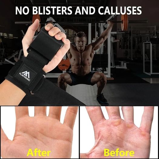 Weight Lifting Hooks, Non-Slip Wrist Support Straps, Weight Lifting Grips, 8 mm Thick Neoprene Wrist Padding, for Pull Up, Fitness, Strength Training, Bodybuilding Workout