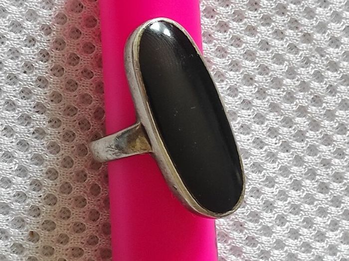 Sterling silver onyx stone ring