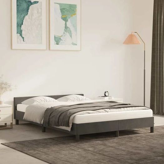 Bed Frame without Mattress Black 135x190cm Double Velvet