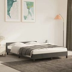 Bed Frame without Mattress Black 135x190cm Double Velvet