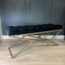 Metal-Framed Bench 100x40cm Gold Frame / Velour Image 2