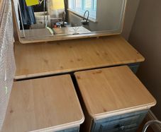vanity table and bed side lockers