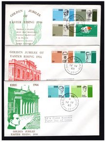 1966 Ireland Easter Rising (50th Anniversary) Commemorative Stamps on Illustrated First Day Covers (FDC)