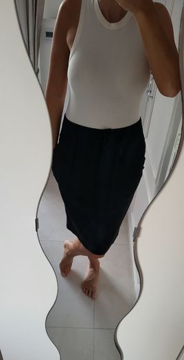 S'NOB San Noblesse Black Double Back pockets skirt with side pockets Sz L ( Fit 12-14 UK) Bnwot- Rrp 89 (New)