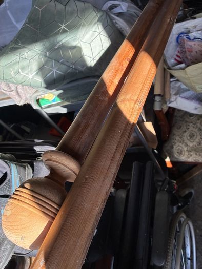 Large 2" diameter curtain poles with rings