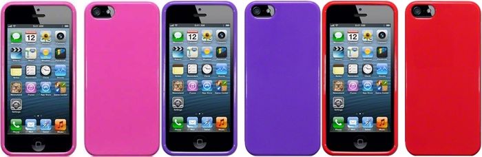 New Iphone 5 Terrapin Gel Case Cover Solid Hot Pink / Purple / Red With Free Screen Protector