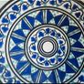 Vintage Tunisian ceramic wall plates set of 4 hand painted Nabeul pottery colorful Mediterranean Image 4