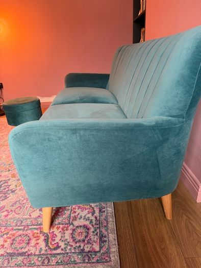 EZ Living Waldorf (formerly Harper) 3 Seater Velvet Sofa + Matching Velvet Footstool