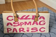 Cream, Pink and Tan Paris Bag