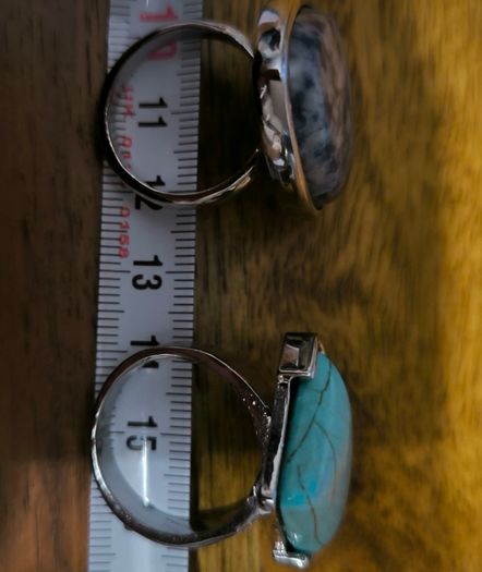 2x   rings with natural stone