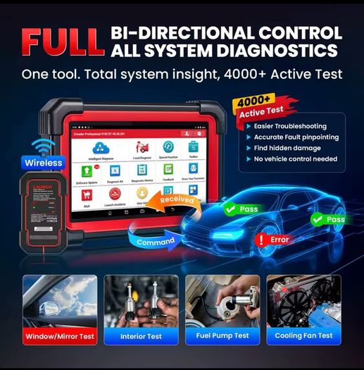 2026 Launch X431 CRP919X BT Bidirectional Car Diagnosis Tool DBSCar VII VCI connector