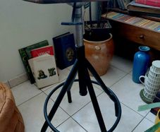 vintage work stool height adjustable