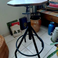 vintage work stool height adjustable