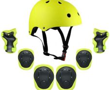 7 in 1 Kids Protective Gear Set - Helmet, Knee, Elbow & Wrist Pads Yellow