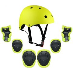 7 in 1 Kids Protective Gear Set - Helmet, Knee, Elbow & Wrist Pads Yellow