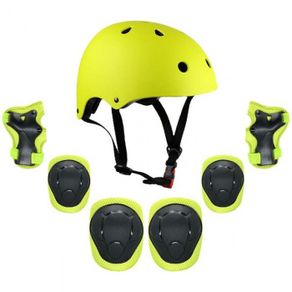 7 in 1 Kids Protective Gear Set - Helmet, Knee, Elbow & Wrist Pads Yellow