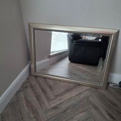 Chrome/gold framed mirror