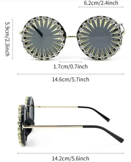 Rhinestone & Rivet Decor Round Frame glasses