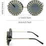 Rhinestone & Rivet Decor Round Frame glasses Image 3