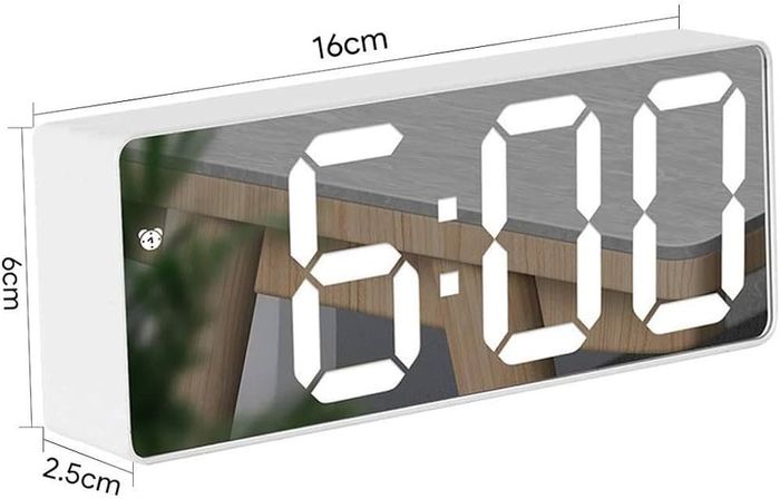 NEW SALE | LED Digital Mirror Alarm Clock with Temperature & Date Calendar for Bedside, Bedroom, Office, Snooze, Adjustable Brightness