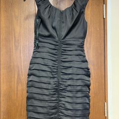 Coast Women's Black Ruched Knee Length Dress UK8/EU36