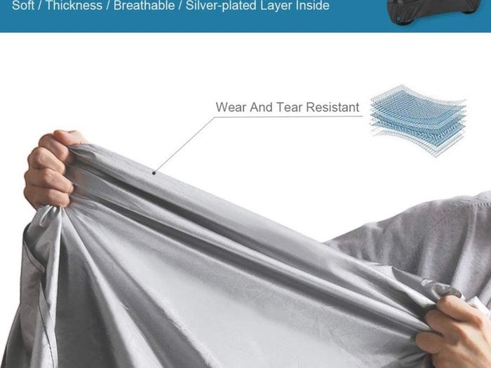 Waterproof Motorcycle Cover, 210D Thickned Oxford Cloth with Lock Holes, for Honda, Yamaha, Suzuki, Kawasaki, Outdoor Protection, 96.46 x 41.34 x 49.21 inch