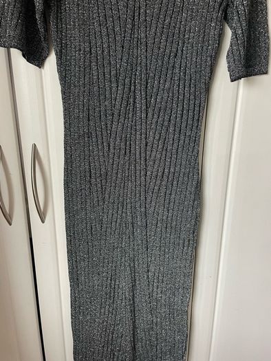 Bnwt grey sparkle dress with short sleeves size large (12)