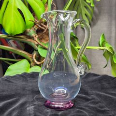 Jerpoint Glass Handcrafted Studio Art Glass Pitcher Purple Base