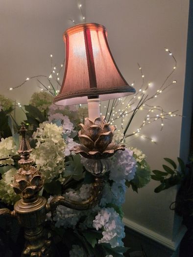 Two set gold lamps