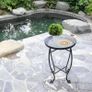 FREE P&P Mosaic Round Outdoor Accent Table,Plant Flower Stand,Round Side Table Image 5