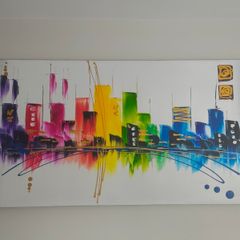 Abstract Rainbow Cityscape