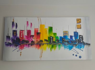 Abstract Rainbow Cityscape