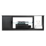 TV Stand for TVs up to 1651 mm, Modern Entertainment Center with Light Strip, Wooden TV Cabinet Storage with Glass Shelf and Adjustable Shelves, Console Table for Living Room and Bedroom, Black Image 10