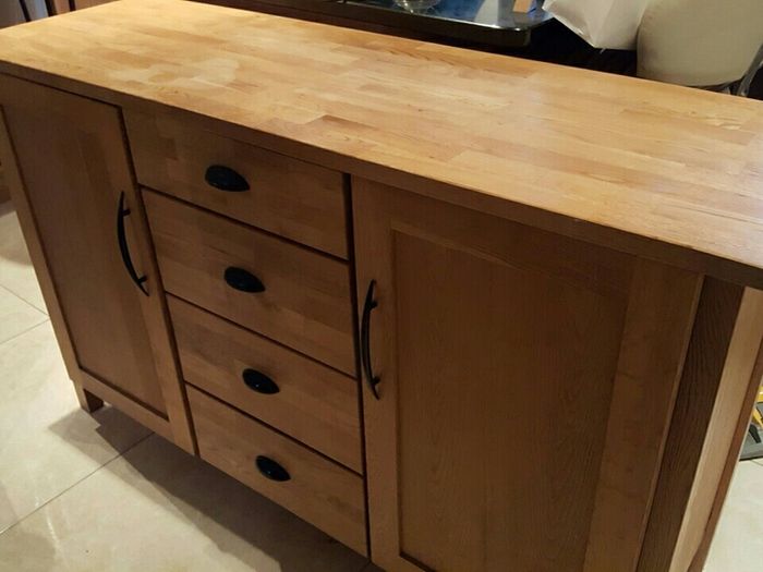 Oak Cabinet and mirror for sale