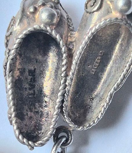 Vintage Irish Sterling Silver 14pc Charm Bracelet, Thomas O'Connor Charm Maker. Inc 1942 Pre Decimal Threepence, Dated Heart Padlock, Dublin Hallmarked