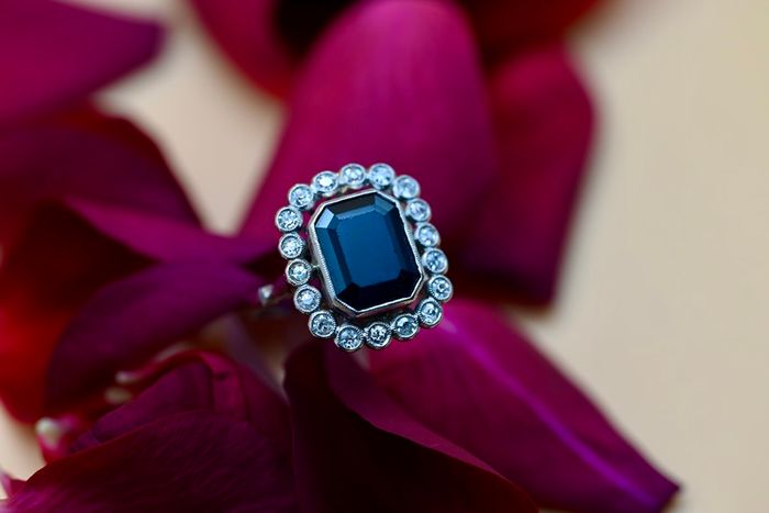 Art Deco Sapphire & Diamond Ring - Platinum