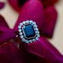 Art Deco Sapphire & Diamond Ring - Platinum Image 2