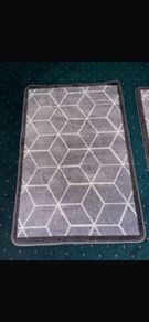 Rug / Door Mat Grey and White Cube designs 100 x 70cm