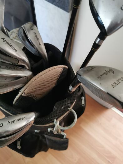 golf clubs and bag