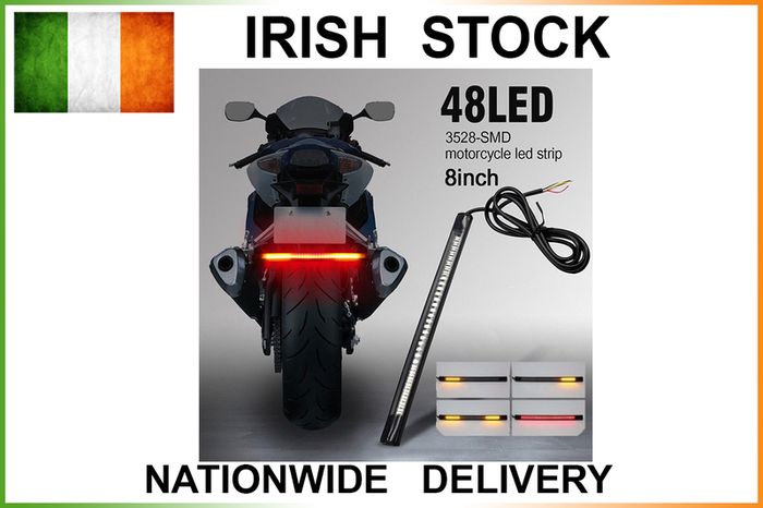 48LED Flexible SMD Strip Motorcycle Car Stop Tail Turn Signal Brake Light
