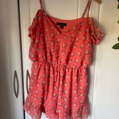 dress coral mini shorts playsuit size 12