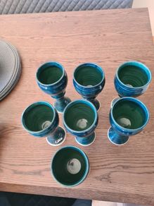 lovely set of wine goblets. Clonmacnoise pottery, great condition.