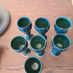 lovely set of wine goblets. Clonmacnoise pottery, great condition.