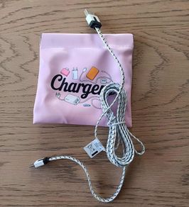 Pink Mini storage bag for chargers